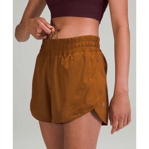 Lululemon Track That Mid-Rise Lined Shorts 5” Copper Brown Sz 4